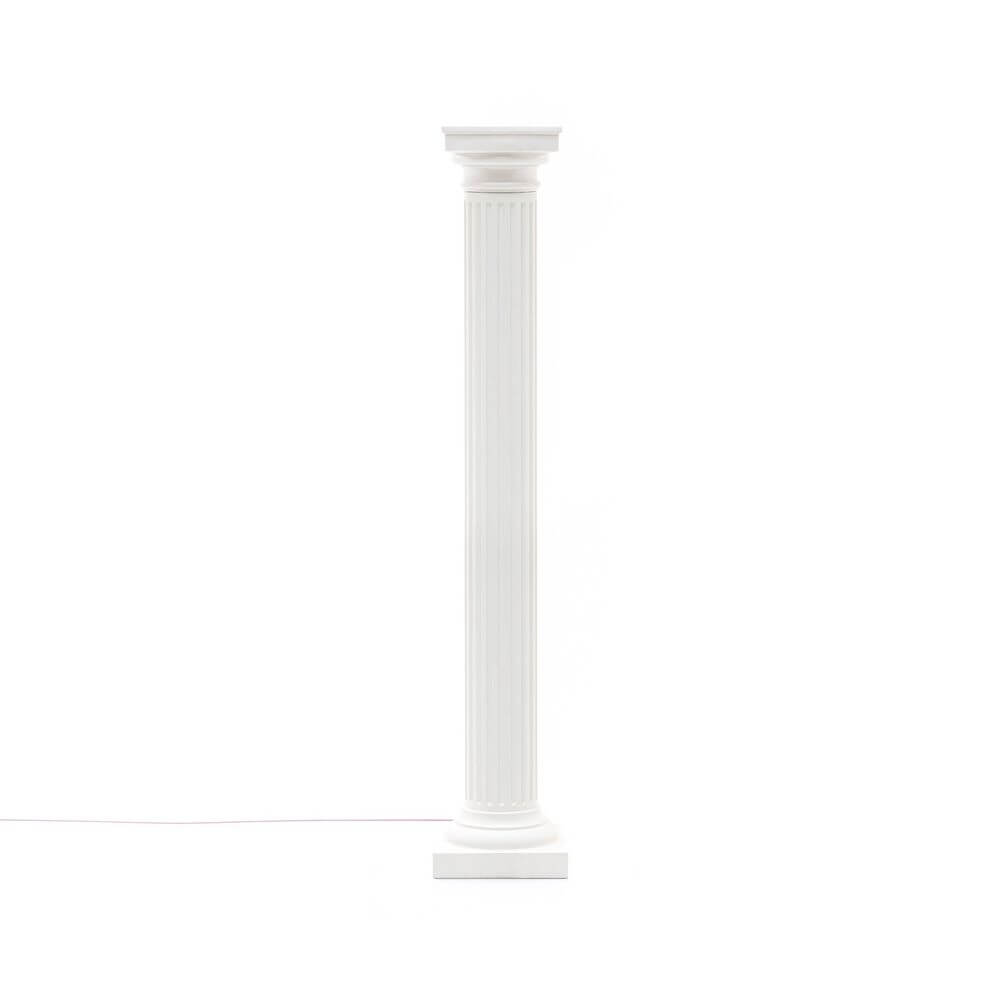 Seletti Las Vegas LED-Stehleuchte Fiberglas Porzellan 190cm stehlampe in säulenform weiß, LED-Designobjekt mit klassischer Säulenoptik