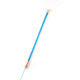 Seletti Linea LED-Lampe 134cm, blau mit Holzapplikaionen, Stablampe im Schrägansicht