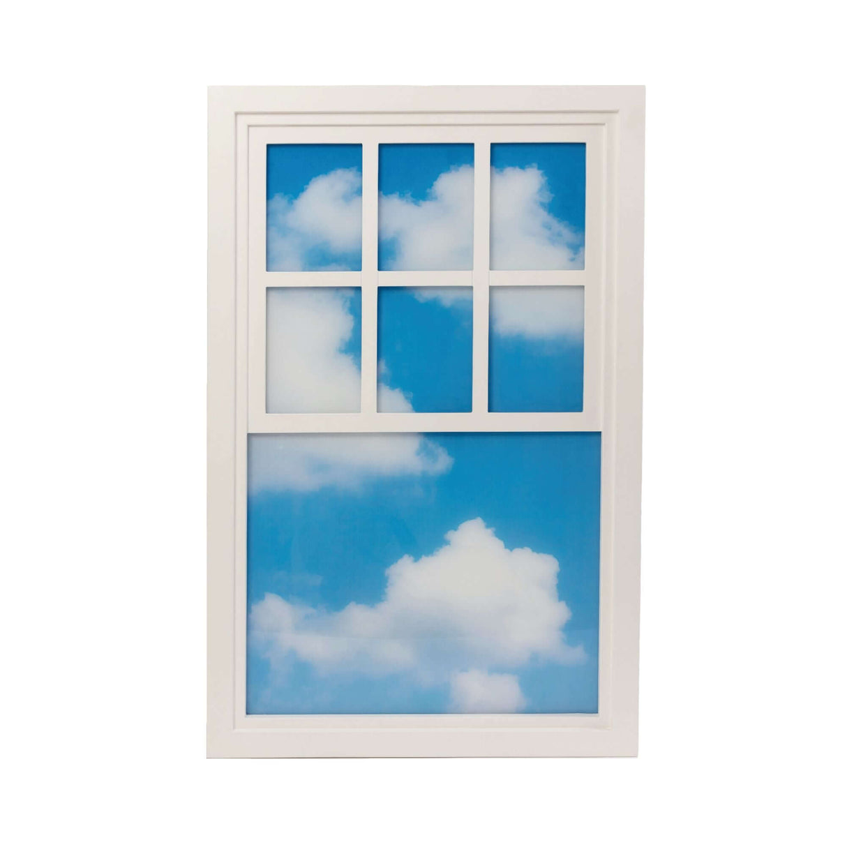 Seletti Loft Window LED-Wandleuchte 2700K dimmbar Holz-Acryl Wandlampe mit Fenster-Illusion, warmweißes 2700K Licht, 57x90x4,5 cm