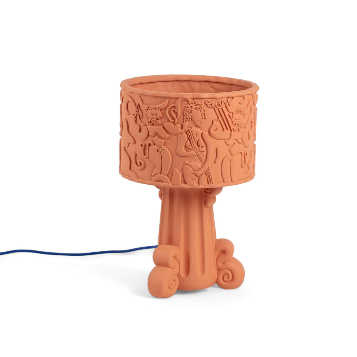 Seletti Magna Graecia DEA Outdoor-Tischleuchte Terracotta aus Terrakotta mit antiken Reliefs und mediterranem Design