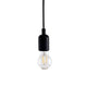 Seletti Maman LED-Lichterset dimmbar transparent - einzelne Hängeleuchte mit klarer E27 LED-Glühbirne und schwarzem Fassungskabel