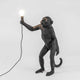 Seletti Monkey Außen-Tischleuchte in Form eines Affen, der eine Glühbirne hält, lustiges Design für jeden Raum.