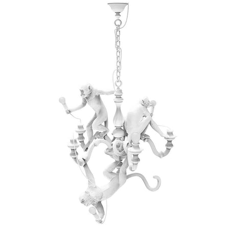 Seletti Monkey Kronleuchter Ø 80cm Pendelleuchte mit 3 Affen - stylish und unkonventionell mit 3 Affen auf einem Lüster.