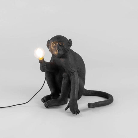 Seletti Monkey Lamp Dekoleuchte Outdoor sitzend Schwarz
