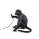 Seletti Monkey Lamp Dekoleuchte Outdoor sitzend Schwarz sitzender Affe Lampe mit Glühbirne, Designer Marcantonio, witterungsbeständige Deko