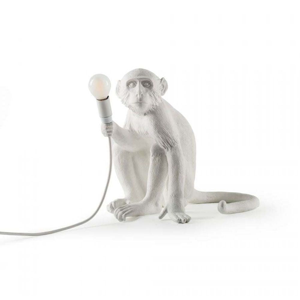 Seletti Monkey bordslampa sitter vit