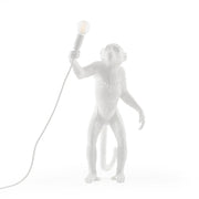 Seletti Monkey table lamp standing White - creative lamp in monkey form with light source for modern design.