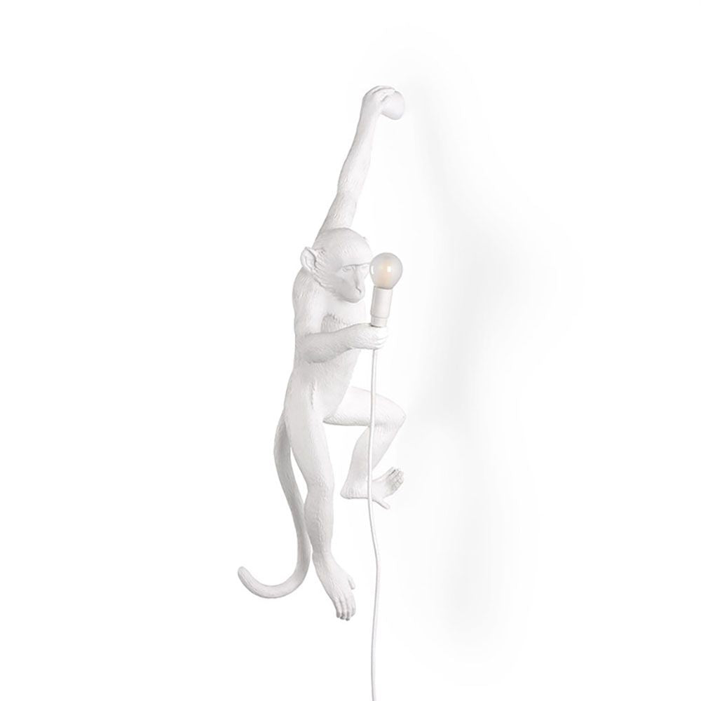 Seletti Monkey Wall Lamp hängande vänsterhandvit