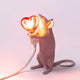 Seletti Mouse Lamp Step LED-Tischleuchte USB Herz - rosa Mauslampe mit leuchtendem rotem Herz, Designerleuchte von Marcantonio Raimondi Malerba