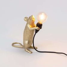 Seletti Mouse Lamp Step Tischleuchte USB Gold