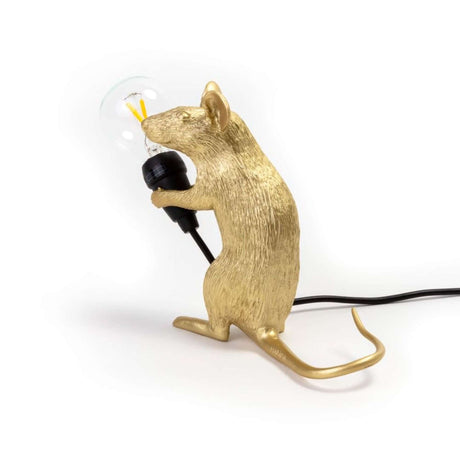 Seletti Mouse Mac LED Tischlampe sitzend USB goldene Maus LED-Tischlampe dekorativ