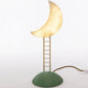 Seletti My Secret Place LED-Tischleuchte mit Leiter zum leuchtenden Mond, Kunstharz und Metall, dekorative Tischlampe