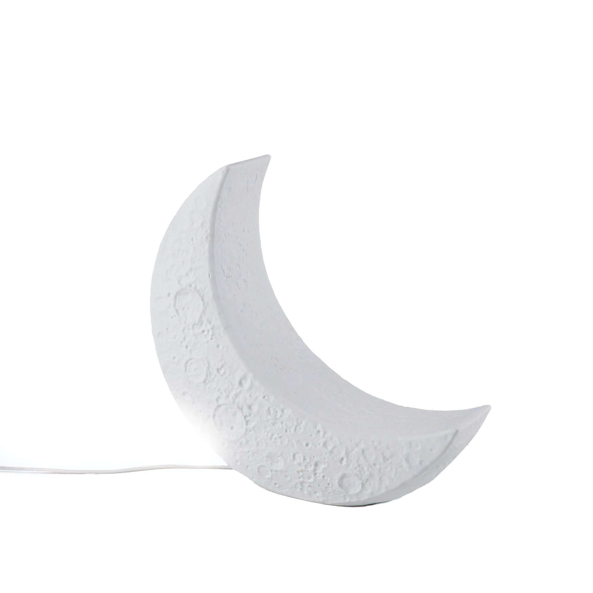 Seletti My Tiny Moon LED-Tischleuchte Warmweiß - mondförmige Porzellan-Tischlampe 2700K, dekorative warme Beleuchtung