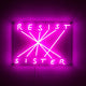 Seletti Resist-Sister LED-Wandlampe dimmbar 52x38cm leuchtendes neon-pink Acryl Silikon Wandkunst von Nico Vascellari