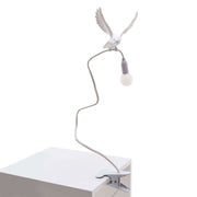 Seletti Sparrow Landing LED-Klemmleuchte USB Weiß mit Spatz-Design und Clip-Befestigung, Default Title
