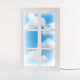 Seletti Suite Window Wandleuchte Holz Acryl Wandleuchte mit Fensteroptik und himmelblauer Wolkenansicht, Designobjekt von Marcantonio