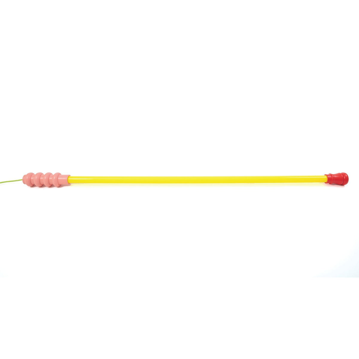Seletti Superlinea LED-Leuchte 141cm, neongelb mit rosa Anschlüssen, Seitenansicht