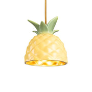 Seletti Vitamin Hängelampe Ananas, dekorative Designer-Pendelleuchte in Ananasform mit grünem Blattdetail