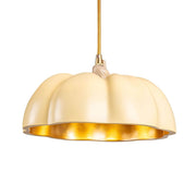 Seletti Vitamin pendant light Pumpkin 1 multicoloured cream-white resin lamp with gold-colored interior, organic pumpkin shape, designer Marcantonio