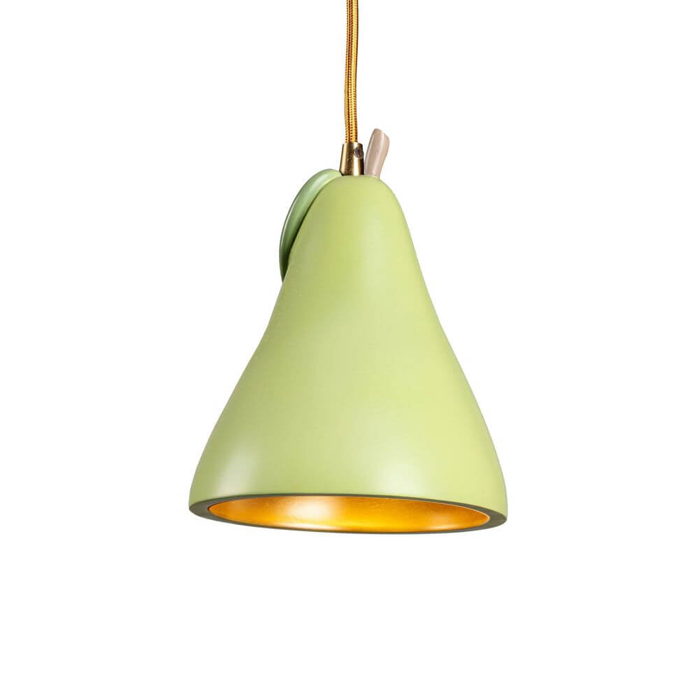 Seletti Vitamin Pear Pendelleuchte Birnenform Harz Grün hängende grüne Birnenlampe aus Harz, gold innen, dekorative Designer-Pendelleuchte