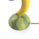 Seletti Vitamin Tischleuchte Aubergine Mehrfarbig nahe Aufnahme Sockel und Kabel, buntes Designobjekt von Marcantonio