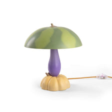 Lampe de table Seletti Vitamin pastèque LED à intensité variable – lampe de table design Marcantonio avec LED à intensité variable, abat-jour « pastèque » vert et base colorée