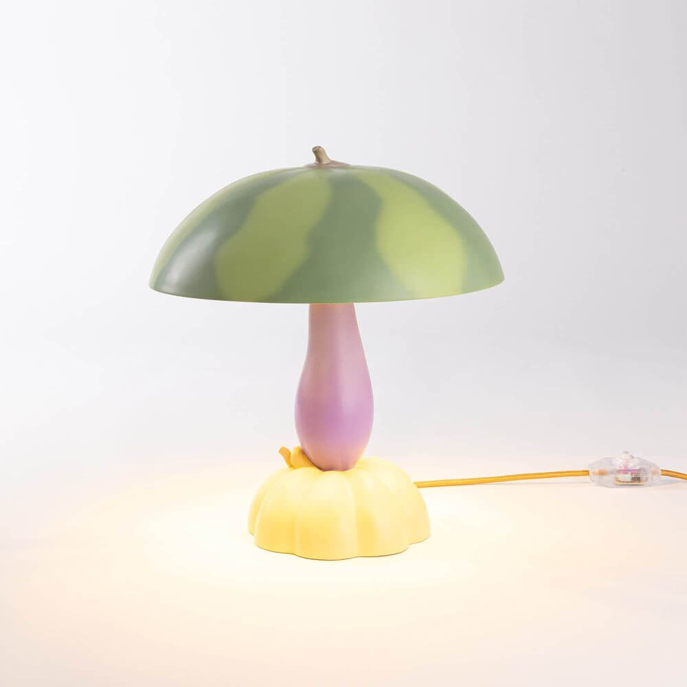 Seletti Vitamin Wassermelone Tischlampe LED dimmbar – Designer Tischleuchte Marcantonio, dimmbare LED, kunstharz, grün-rosa Melonen-Design