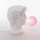 Seletti Wonder Times Tischleuchte LED E14 – weiße Pop‑Art Büste mit pinkem Bubble‑Lampenlicht, dekorative Tischleuchte von Uto Balmoral