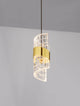 Seneca LED Pendelleuchte Ø 6,5cm 3000K Schwarz, Gold in eleganter Spiralform mit Goldakzenten.