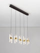 Seneca LED Pendelleuchte Balken 82cm 5-flammig 3000K Schwarz, Gold in eleganter Darstellung