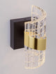 Seneca LED Wandleuchte 3000K Schwarz, Gold mit elegantem Design und gläsernem Lampenschirm.