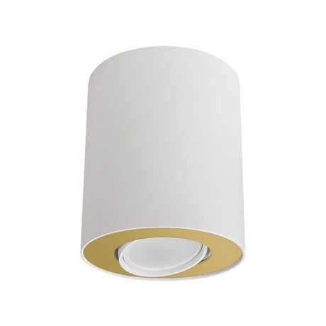 Set Aufbau-Deckenleuchte Ø 10cm Weiß/Gold, kompakte Deckenleuchte mit edler Farbkombination.