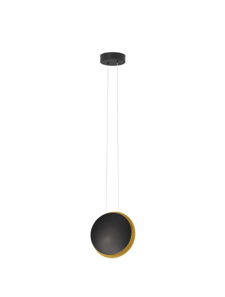 Shell LED Pendelleuchte Ø 20cm 3000K Schwarz, Gold – moderne Hängeleuchte in Schwarz-Gold