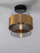 Sianna Deckenleuchte Ø 18cm Gold, Rauch, Schwarz mit mattschwarzem Metall und rauchigem Glas