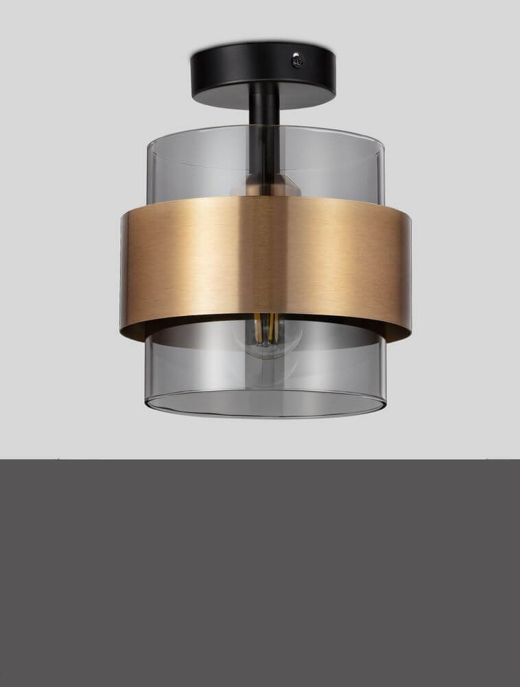 Sianna Deckenleuchte Ø 18cm Gold, Rauch, Schwarz mit eleganten Materialien und modernem Design.