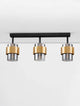Sianna Deckenleuchte Balken 70cm 3-flammig Schwarz, Gold mit retro Stil und beeindruckenden Lichteffekten.