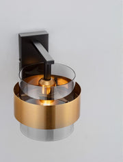 Sianna Wandleuchte E27 Nicht Schwenkbar Gold, Rauch, Schwarz - moderne Nova Luce Wandleuchte mit Glas