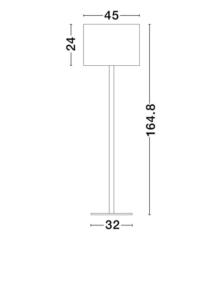 Sibnia Stehlampe E27 Ø 45cm mit Maße, elegantes Design für Schlafzimmer und Wohnzimmer