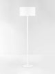 Sibnia Stehlampe E27 Ø 45cm in elegantem Weiß mit modernem Design.