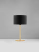 Sibnia Tischleuchte E27 Ø 30cm – schwarze Tischlampe mit goldfarbenem Stiel und Sockel, modernes zeitloses Design für Wohn- und Schlafzimmer