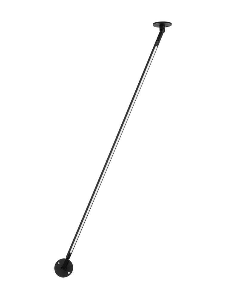Sima LED Wandleuchte Ø 8cm 3000K in der Ansicht mit schwarzem Halter und Stange für Wandmontage.