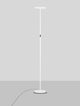 Alt Tag: Sinkro LED Stehlampe Ø 25,2cm 3000K mit Drehschalter in schlankem weißem Aluminium, warmweißes 3000K Licht, elegantes modernes Design