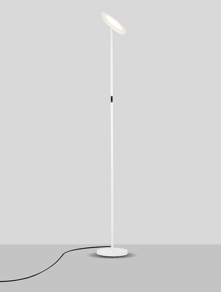 Sinkro LED Stehlampe Ø 25,2cm 3000K mit Drehschalter - schlanke weiße Nova Luce Stehlampe aus Aluminium, warmes 3000K Licht