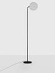 Sinkro LED Stehlampe Ø 25,2cm 3000K mit Fußschalter in schlankem Design und elegantem Aluminiumrahmen.