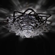 Slamp taklampa Aurora Large svart med glänsande kristaller och elegant design.