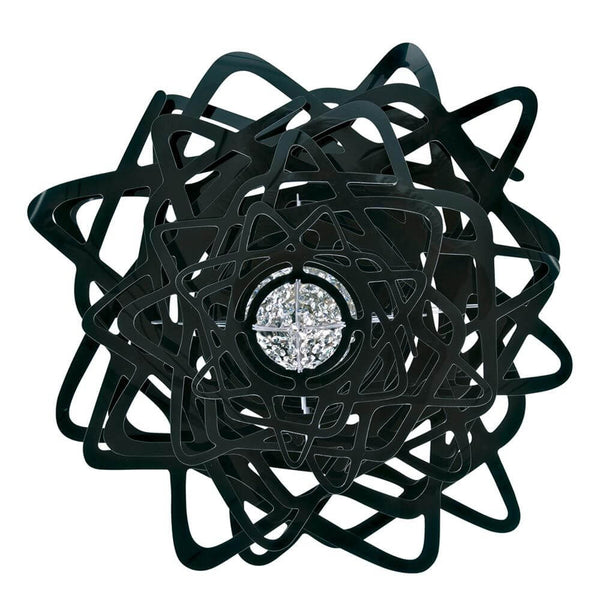 Slampeloftslampe Aurora Large Black med krystallinsk kerne, elegant design i sort.