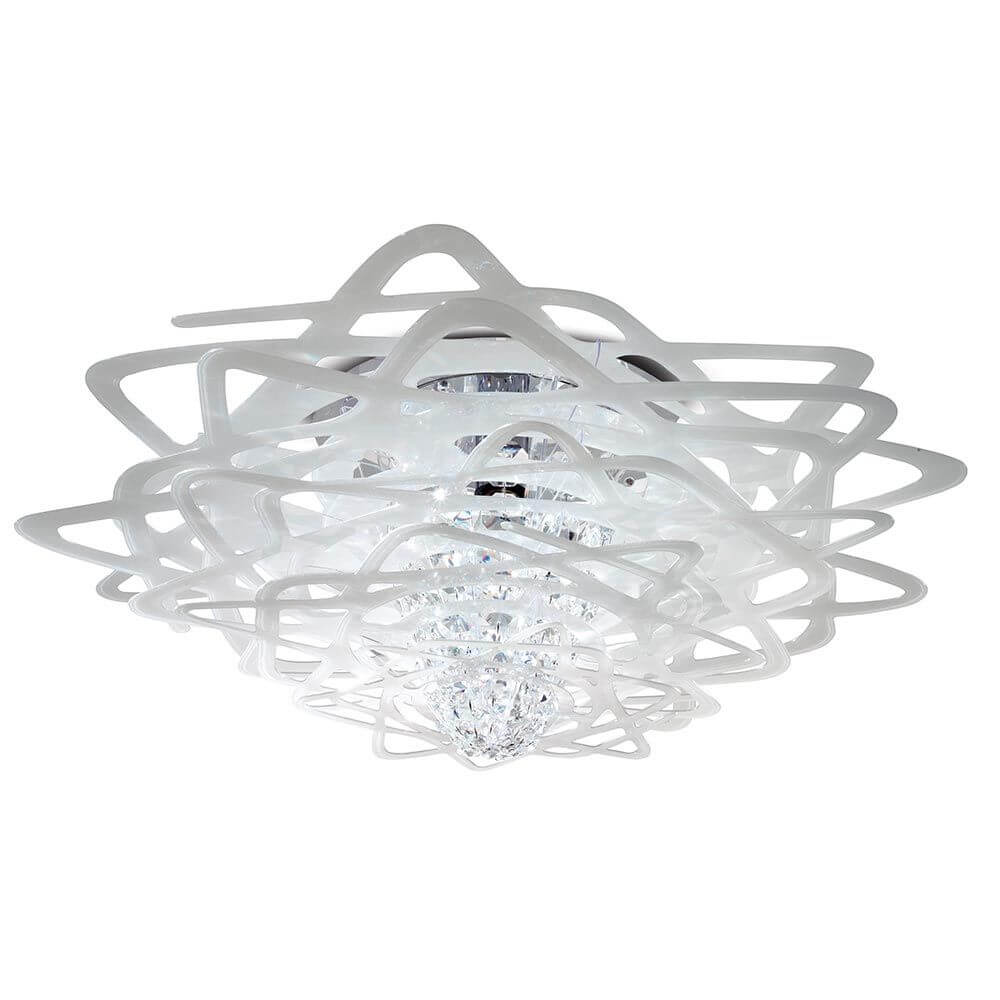 Slamp Deckenleuchte Aurora Large Weiß - elegante Deckenleuchte mit Kristallen und modernem Design.