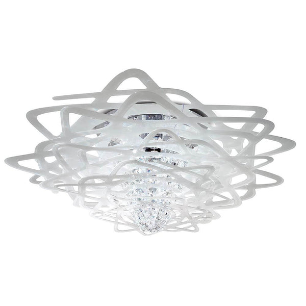 Lampada da soffitto Slamp Aurora Large Bianca - lampada da soffitto elegante con cristalli e design moderno.