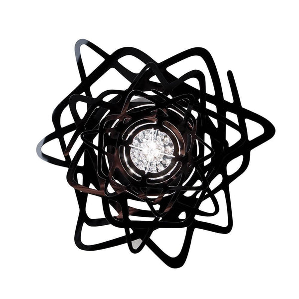 Slamp Deckenleuchte Aurora Mini Schwarz mit kristallinem Kern und markanter schwarzer Form