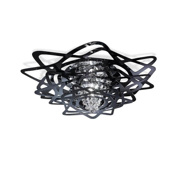 Slamp Deckenleuchte Aurora Mini Schwarz mit kristallinem Kern und eleganter schwarzer Form